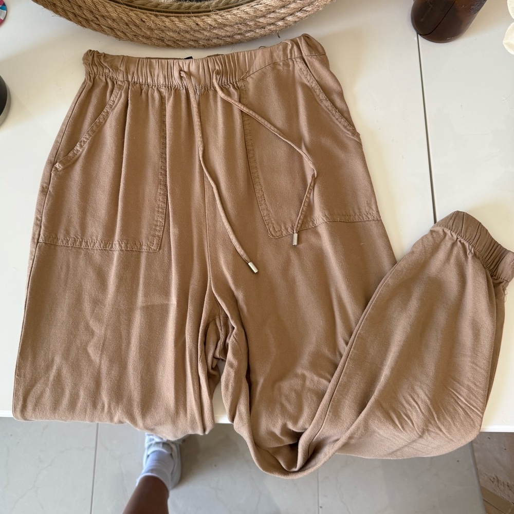 H&M Light Brown Elastic Waist Pants